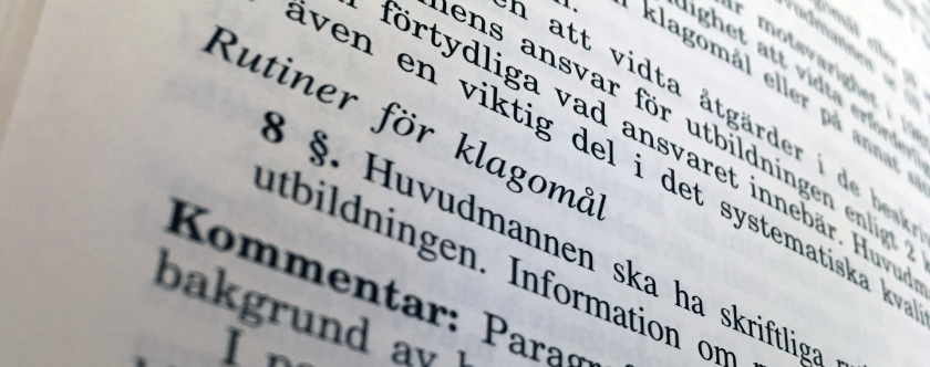 Utdrag ur lagbok. Foto.